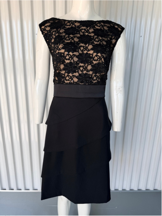 Connected Apparel Dresses & Skirts - Women's Connected Apparel Black Lace Tiered Dress Size 14